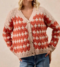Pol - Textured Sweater Cardigan With Buttoned Closure