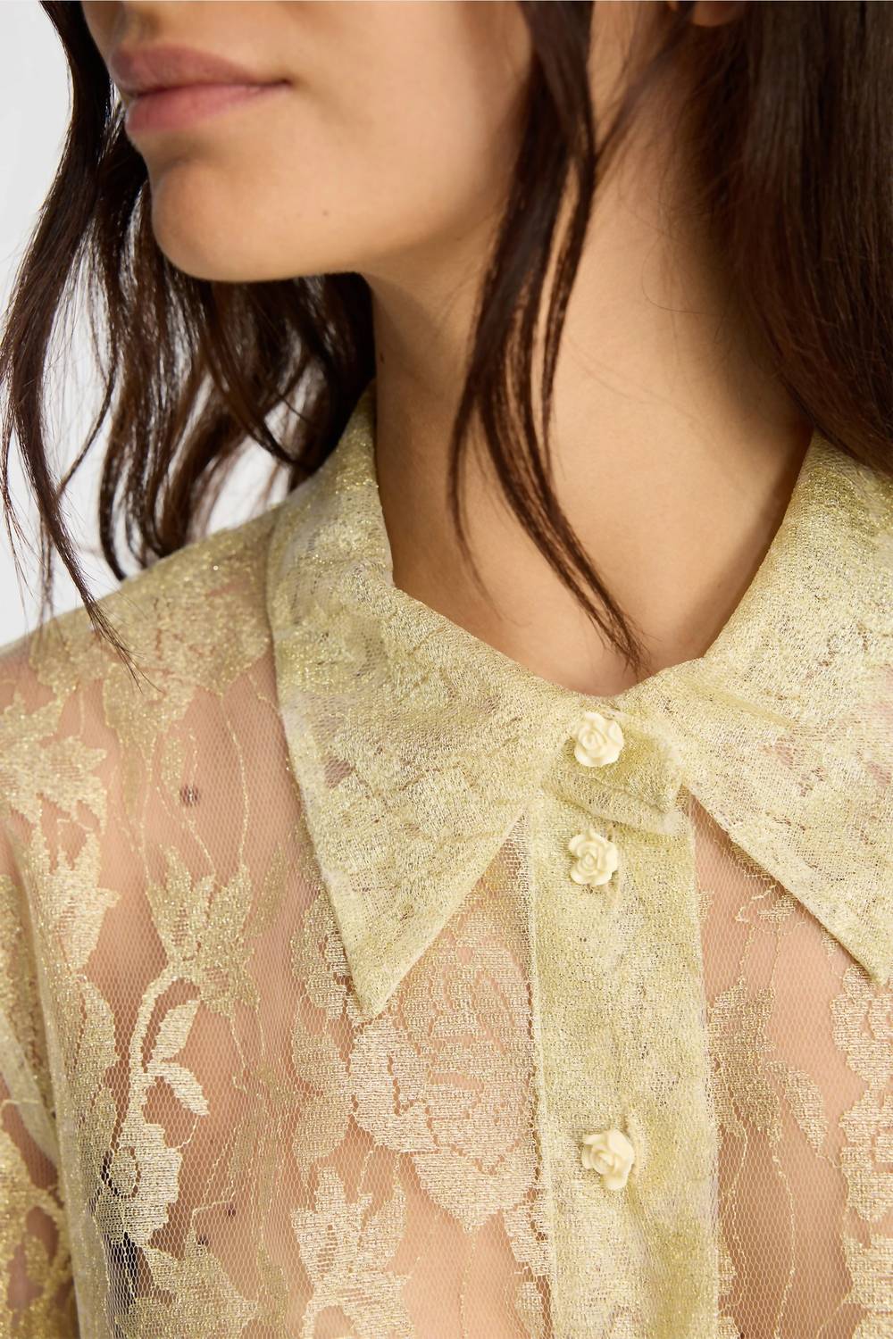 Munthe - Bustona Lace Button Down Top