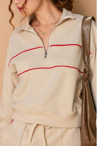 Dress Forum - Track Stripe Half Zip Sweatshirt