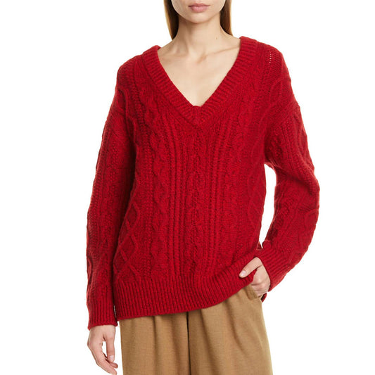 Vince - V NECK CABLE KNIT SWEATER