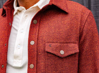 Criquet Herringbone Shacket in ember - men's shirt - view 4