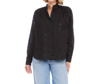 Karen Kane - Lyris Long Sleeve Beaded Sequin Shirt