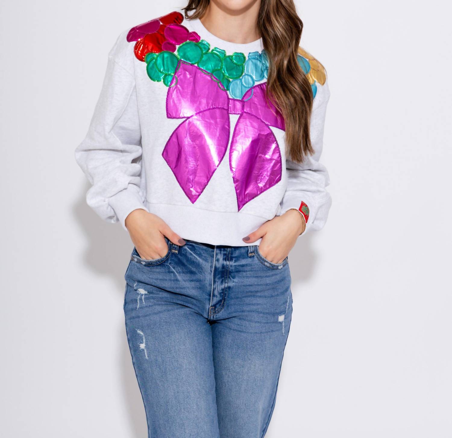 Queen Of Sparkles - Metallic Wreath Sweatshirt