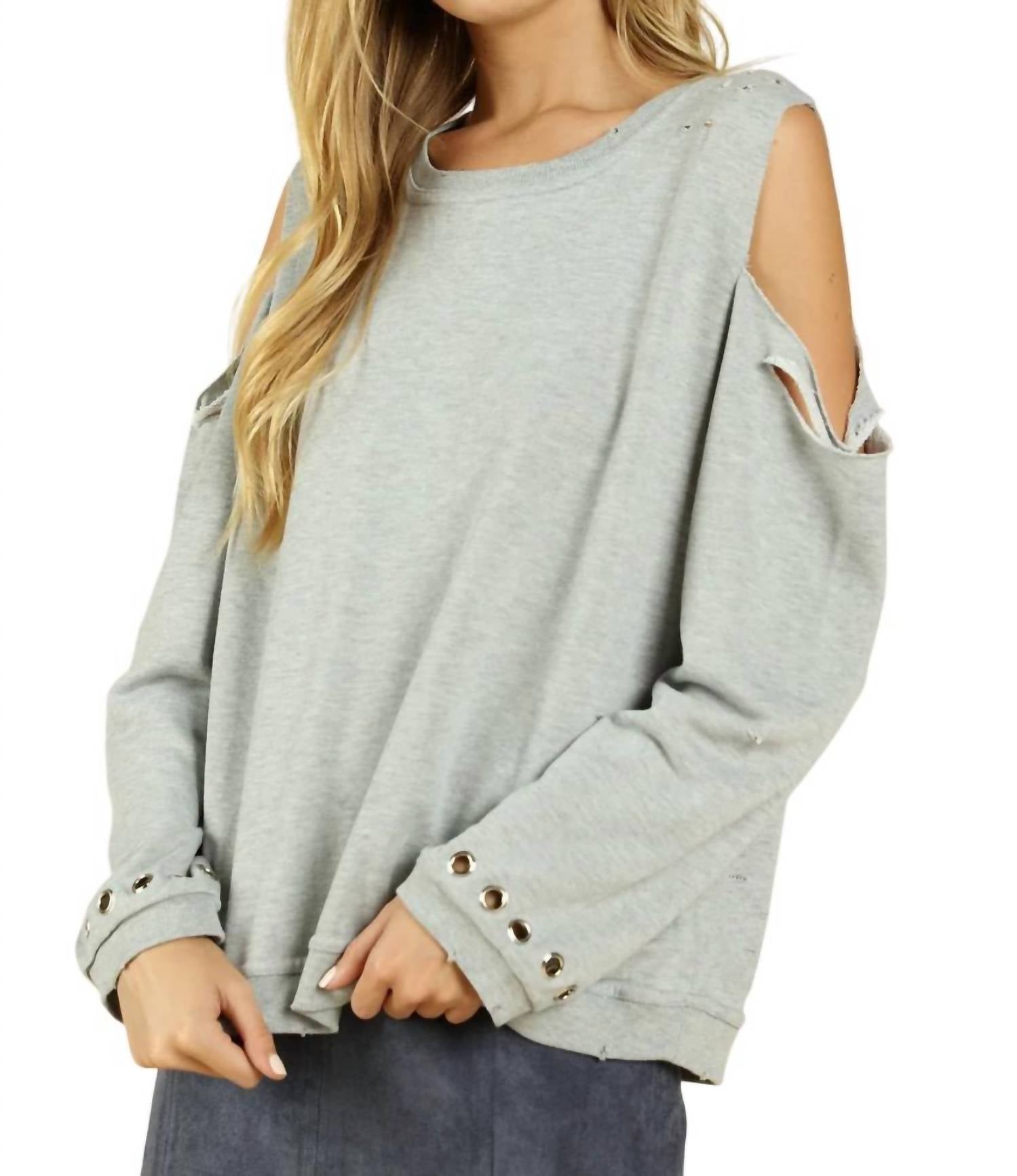 Honey Punch - Distressed Grommet Top