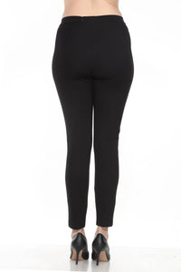 Joseph Ribkoff - Faux Leather Front Skinny Trouser Pants