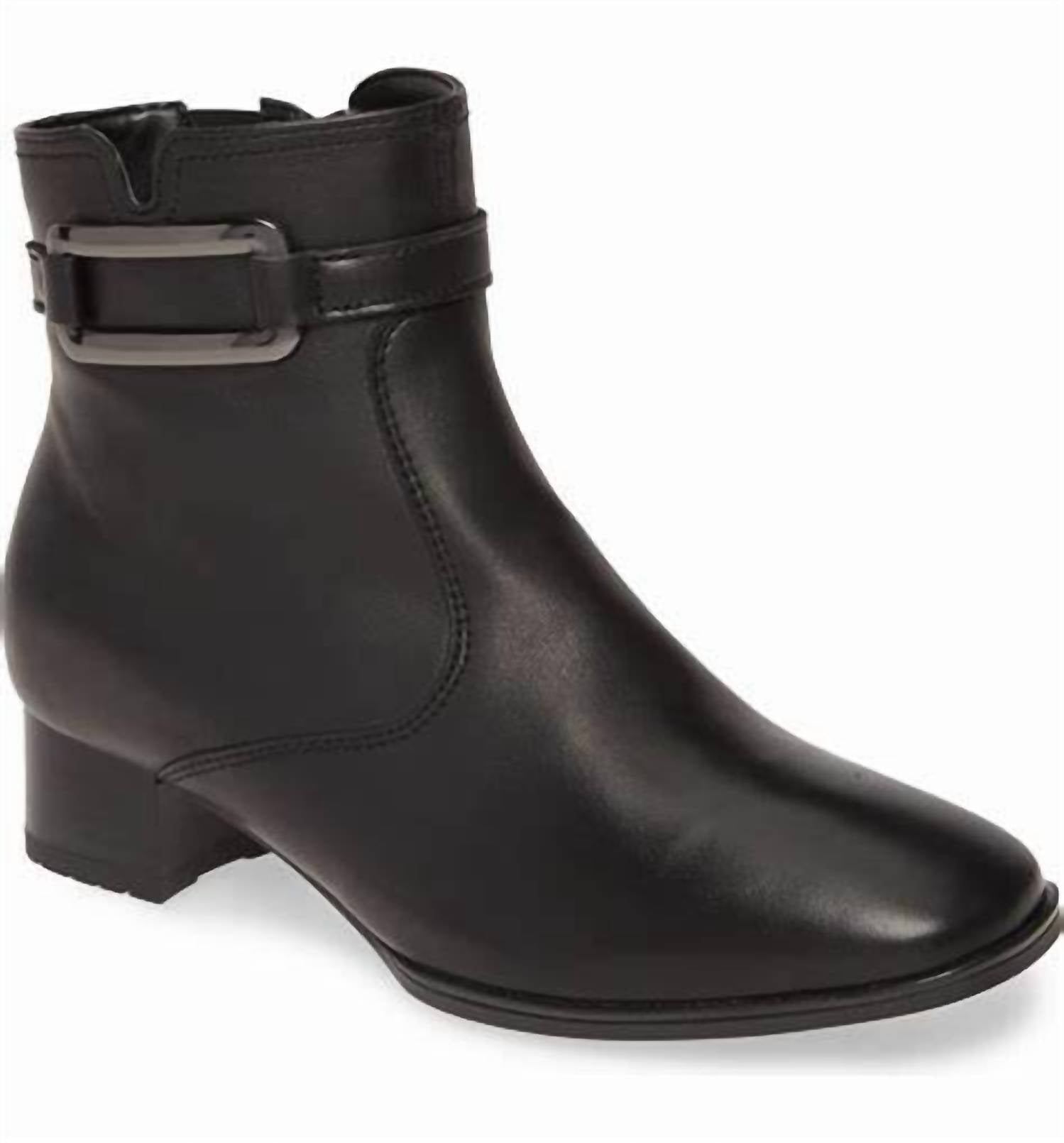 Ara Women's Georgia Graz Leather Ankle Boot in black - women's shoe