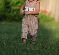 Rylee Faith Designs - Boys Stripe Smocked Church Christ Bishop Christening Romper
