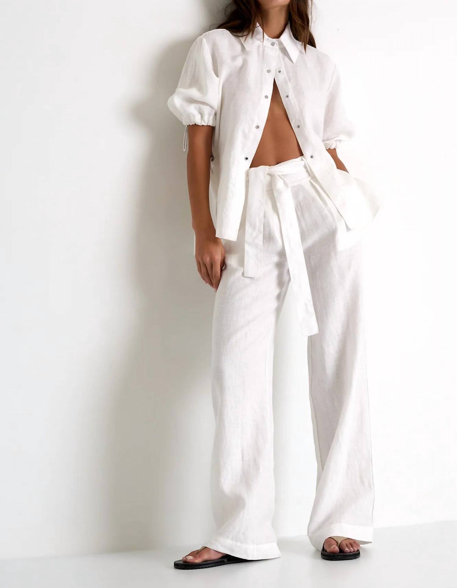 Shan - Wide Leg Linen Pants