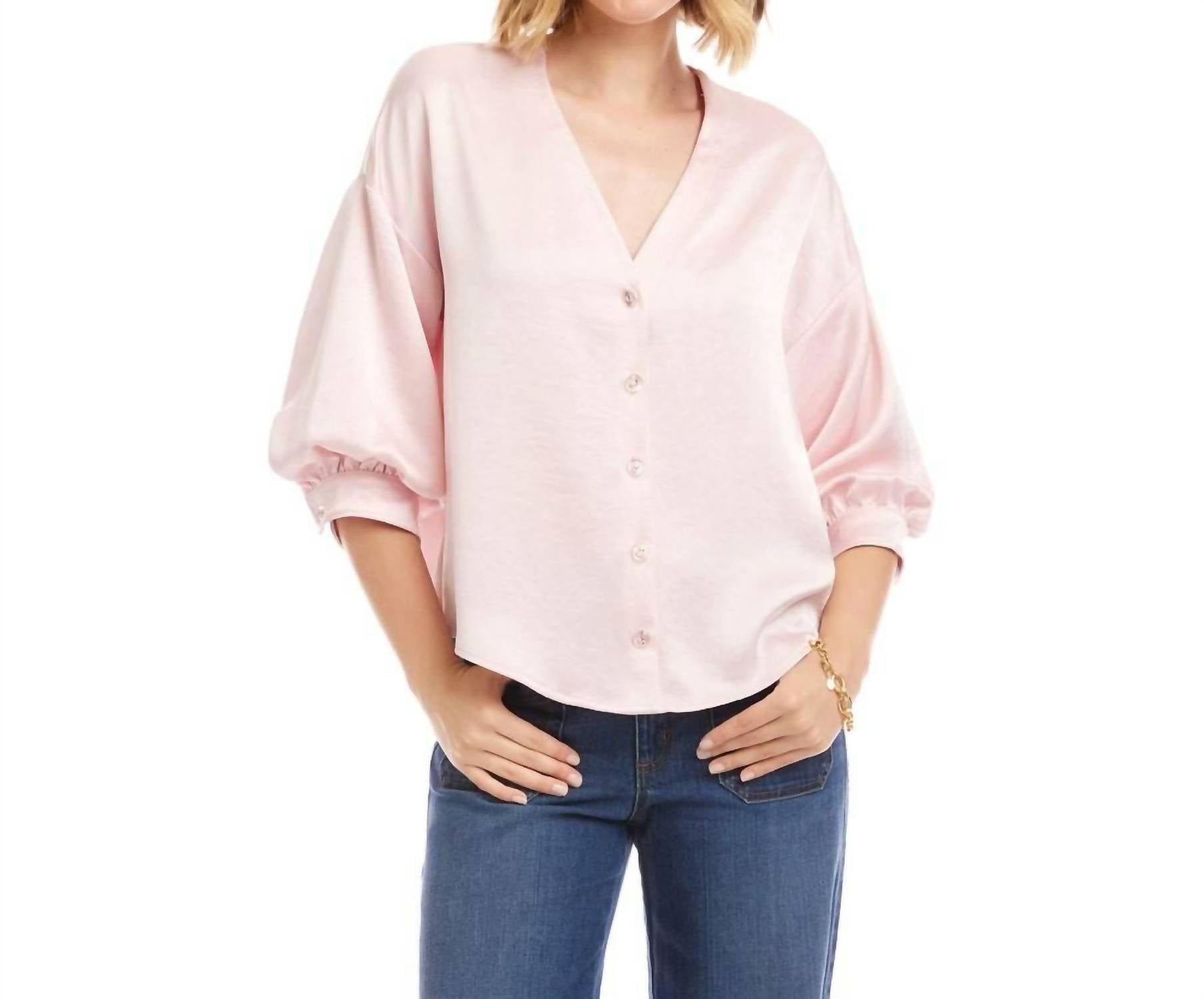 Karen Kane - Lantern Sleeve Satin Top