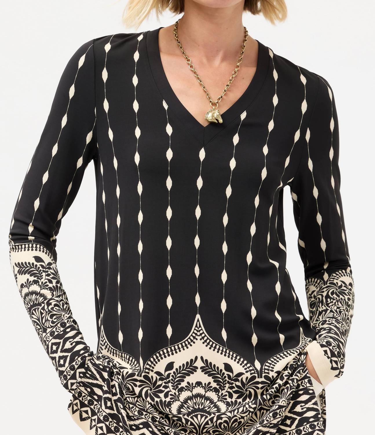 Johnny Was DEMI V-NECK TUNIC in lilith - women's shirt - view 4