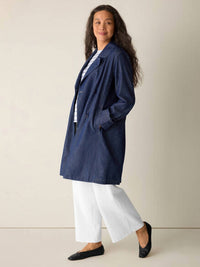 Eileen Fisher - Double Breasted Denim Trench Coat