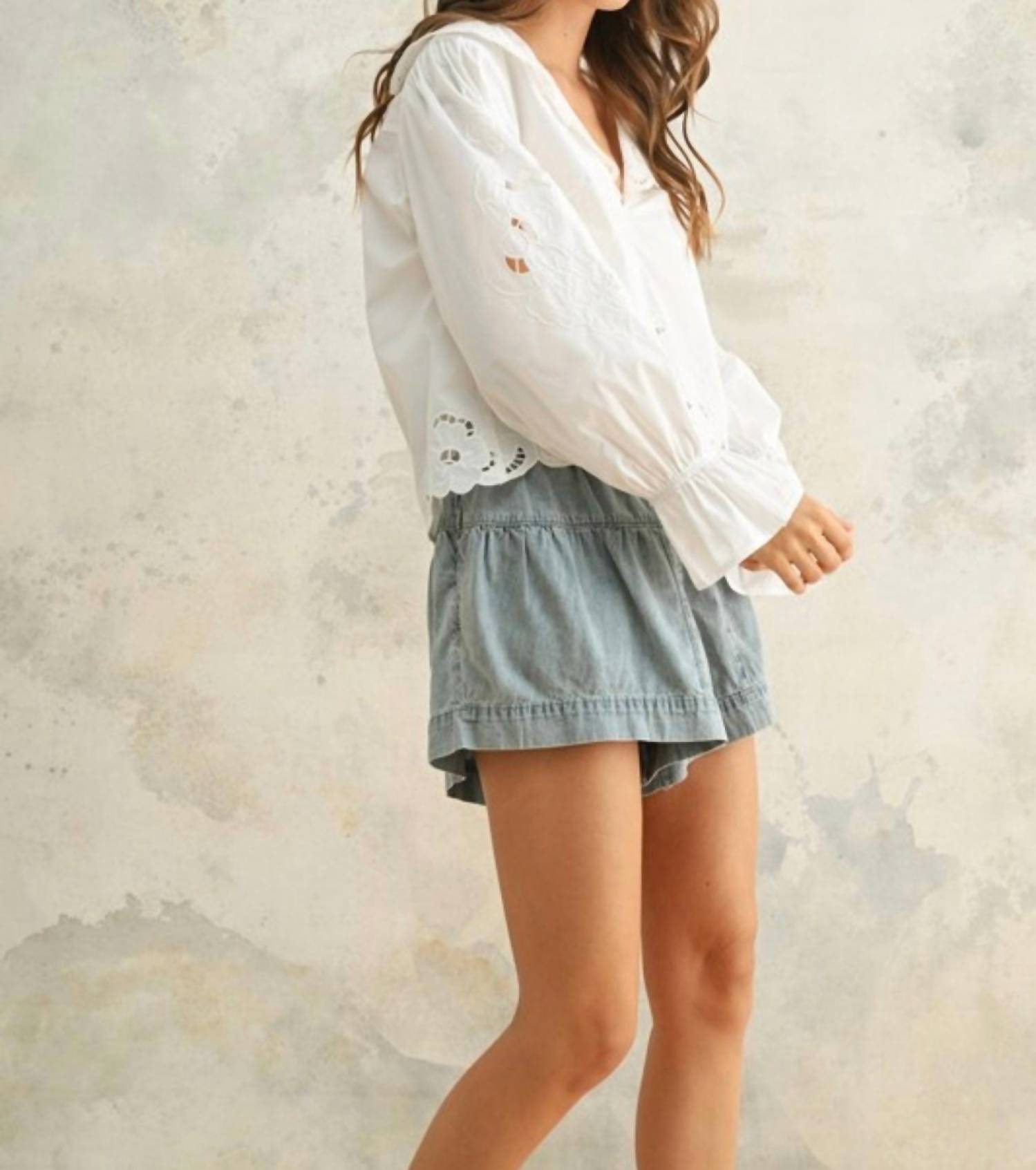 Miou Muse - Garden Treasures Eyelet Top
