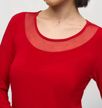 Joseph Ribkoff - Silky Knit And Mesh Fitted Top