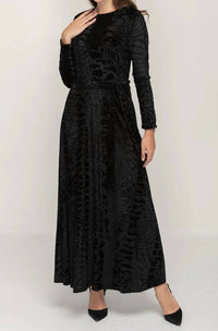 Kmw - Velvet Swirl Flowy Maxi Dress