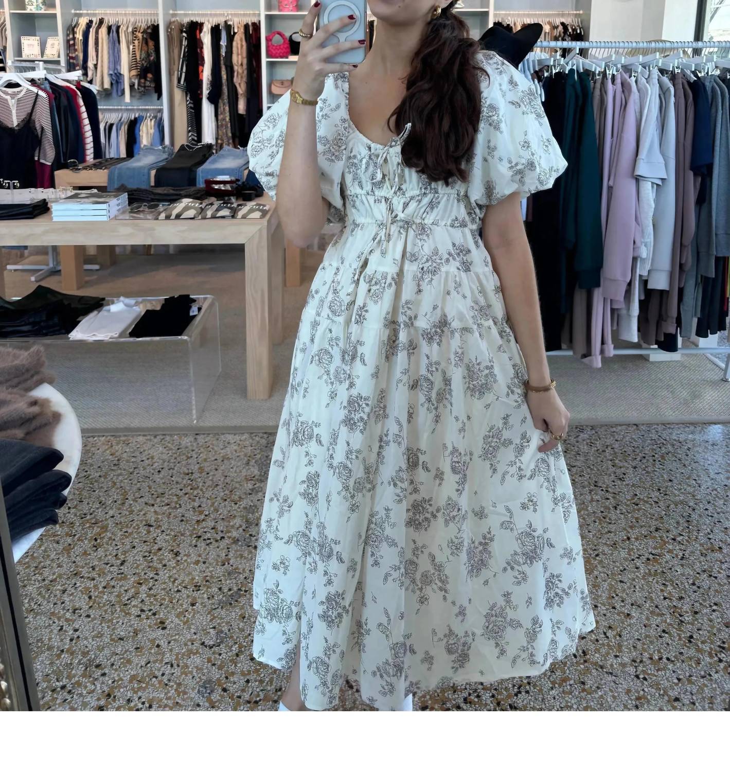 Aureum - Floral Tie Midi Dress