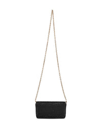 VERSACE Women's Embelished With Golden Closure Clutch Bag in black - women's bag - detail view