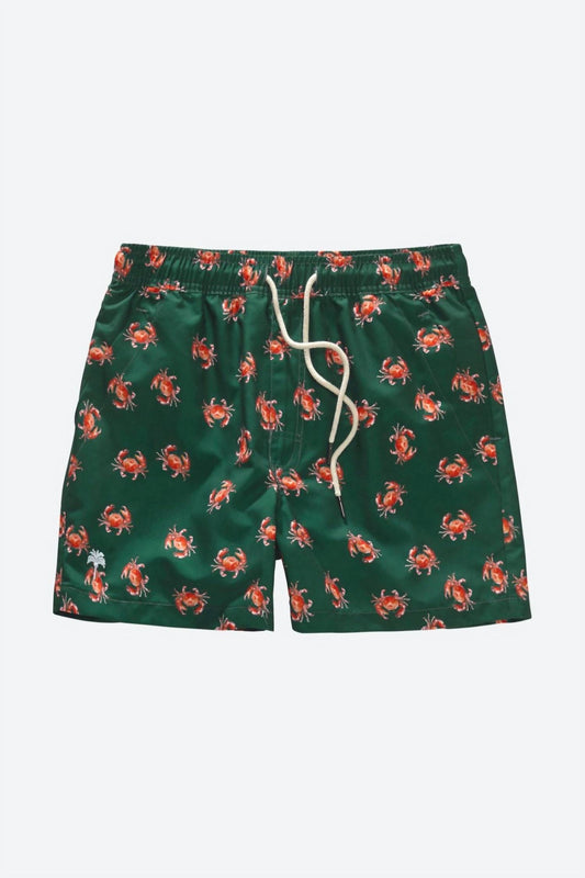 Oas - Men Embroidery Crab Swim Trunk Shorts