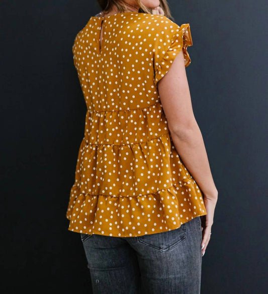 Andree By Unit - You're My Honey Full Size Run Polka Dot Tiered Blouse