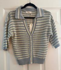 By Together - Women's Knit stripe short sleeve sweater