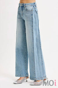 RISEN Mid Rise Wide With Transferable Leg Snap Jeans in blue - women's jeans - view 4