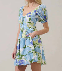 Sugarlips - Khloey Floral Tiered Smocked Back Mini Dress