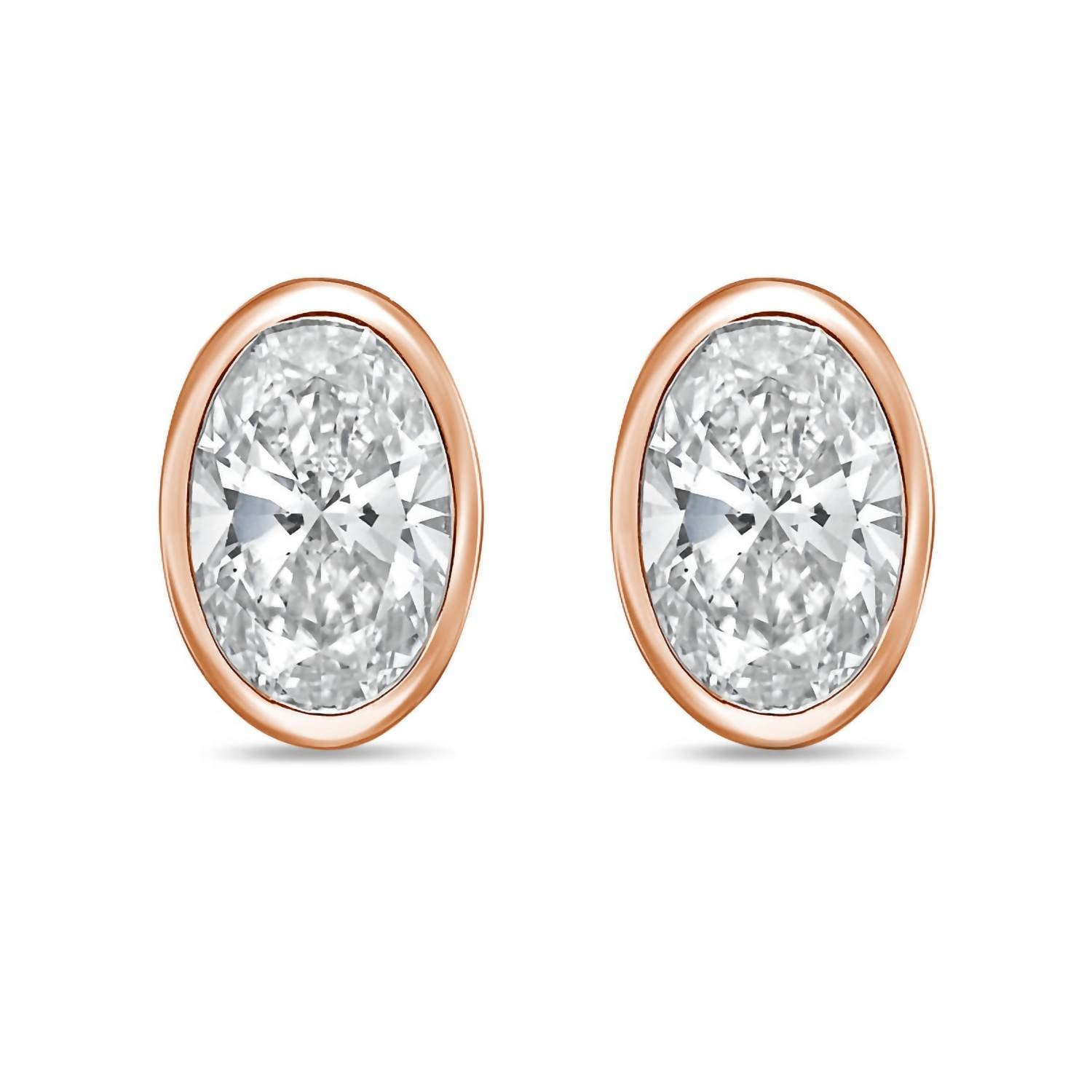 Diana M Jewels - Women's Oval Lab-grown Diamond Stud Earrings (7.00 Tcw) - Elegant