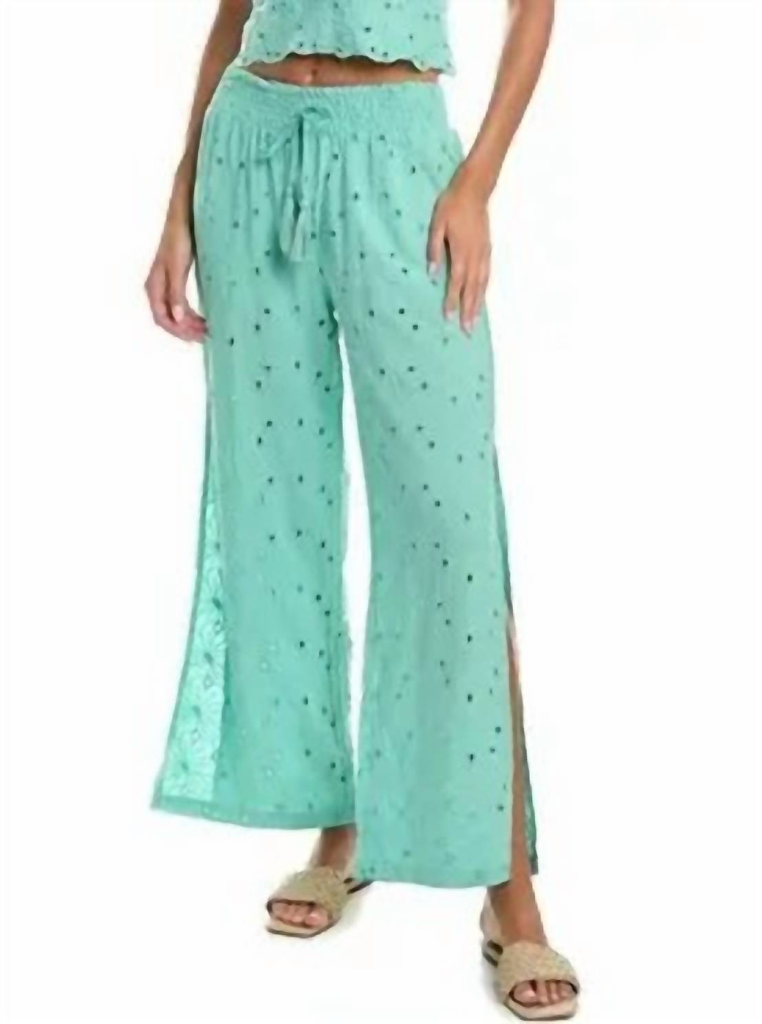 Ocean Drive - Floral Eyelet Gaucho Pant