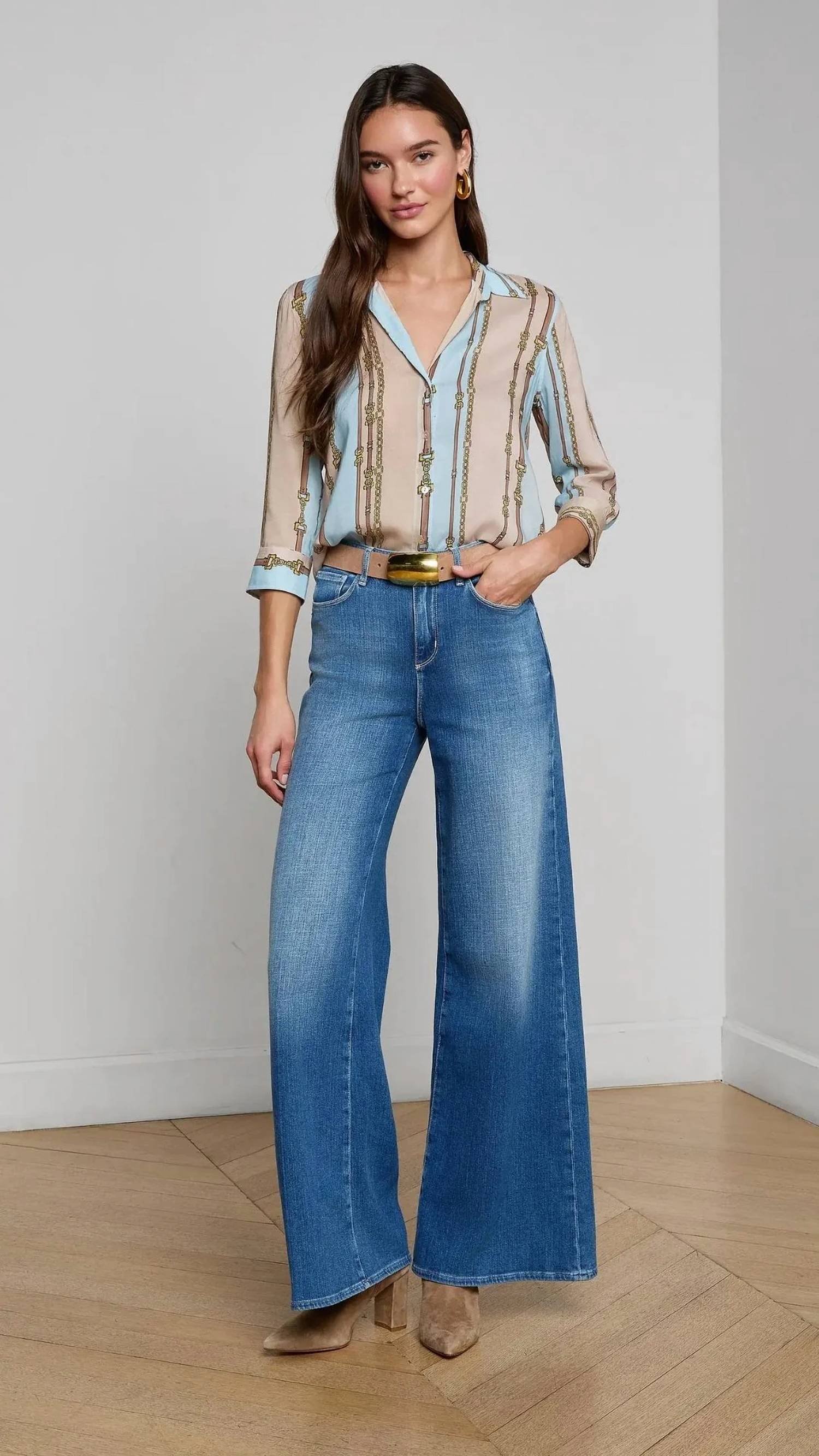 L'Agence - Camille Button Down Blouse