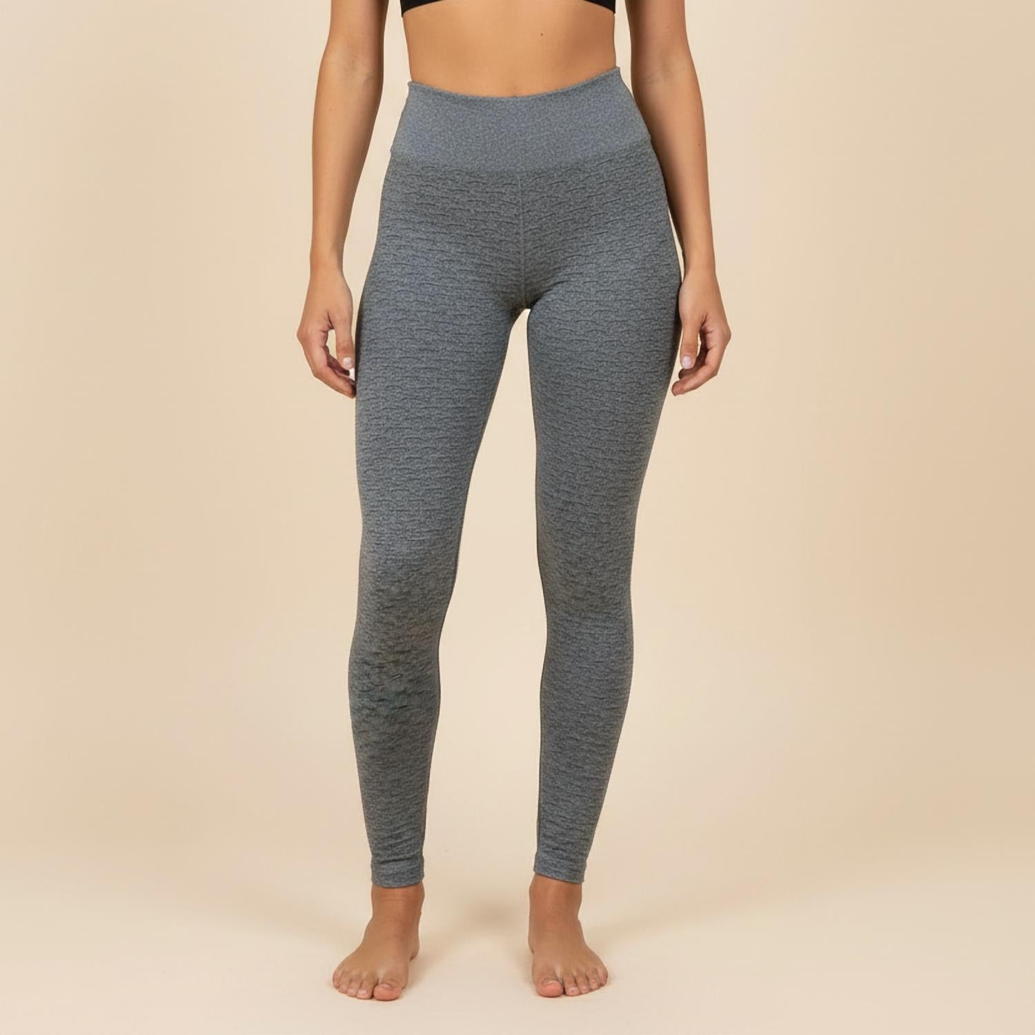 BBrazil Clothing Basket Weave Jacquard Long Leggings in heather grey - women's pants