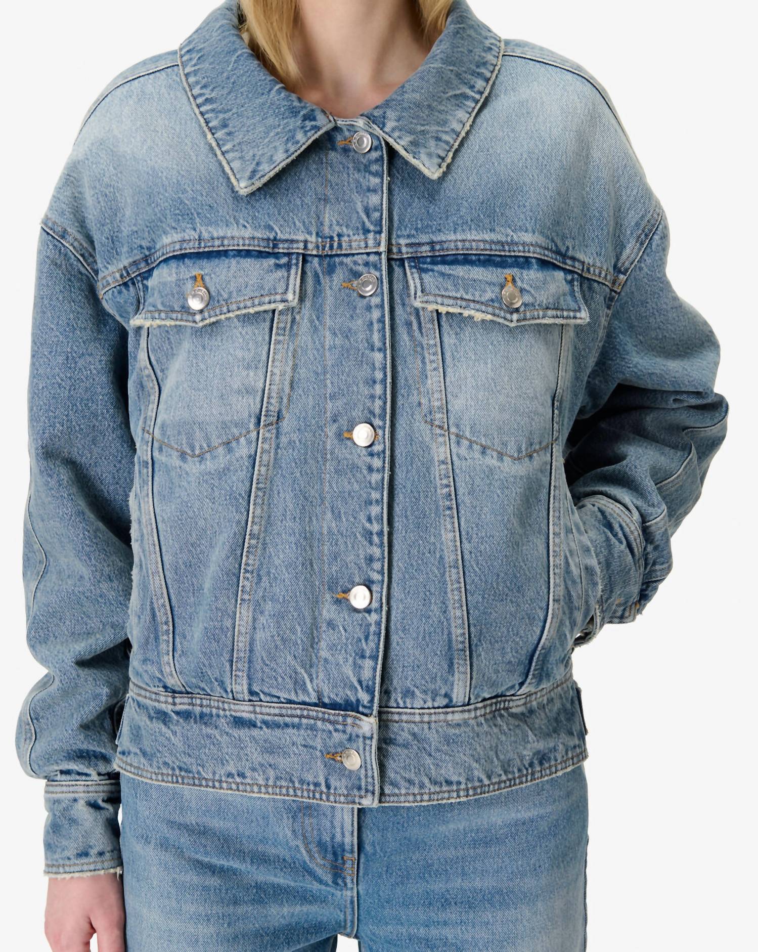 IRO Sophia Denim Jacket in blue vintage - women's jacket - view 4