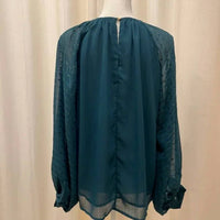 Vine & Love Women's Balloon Sleeve Chiffon Blouse in green - women's blouse - alternate view