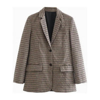 HIDDEN Women's British Inspired Houndstooth Blazer in brown tan - women's jacket