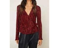 SAGE THE LABEL Close To You Blouse in burgundy - women's blouse