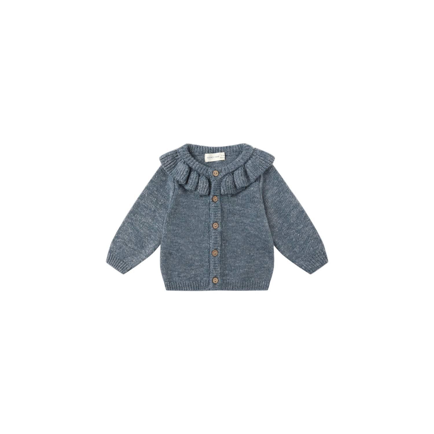 Quincy Mae - Girl's Ruffle Collar Cardigan