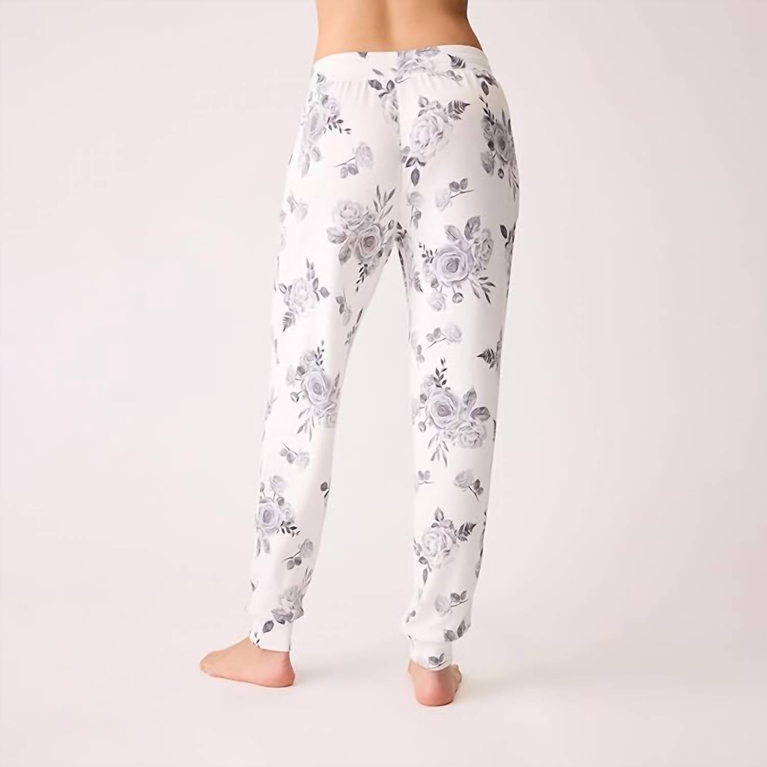 PJ Salvage Feeling Love Banded Sleep Pant in ivory - women's pants - alternate view
