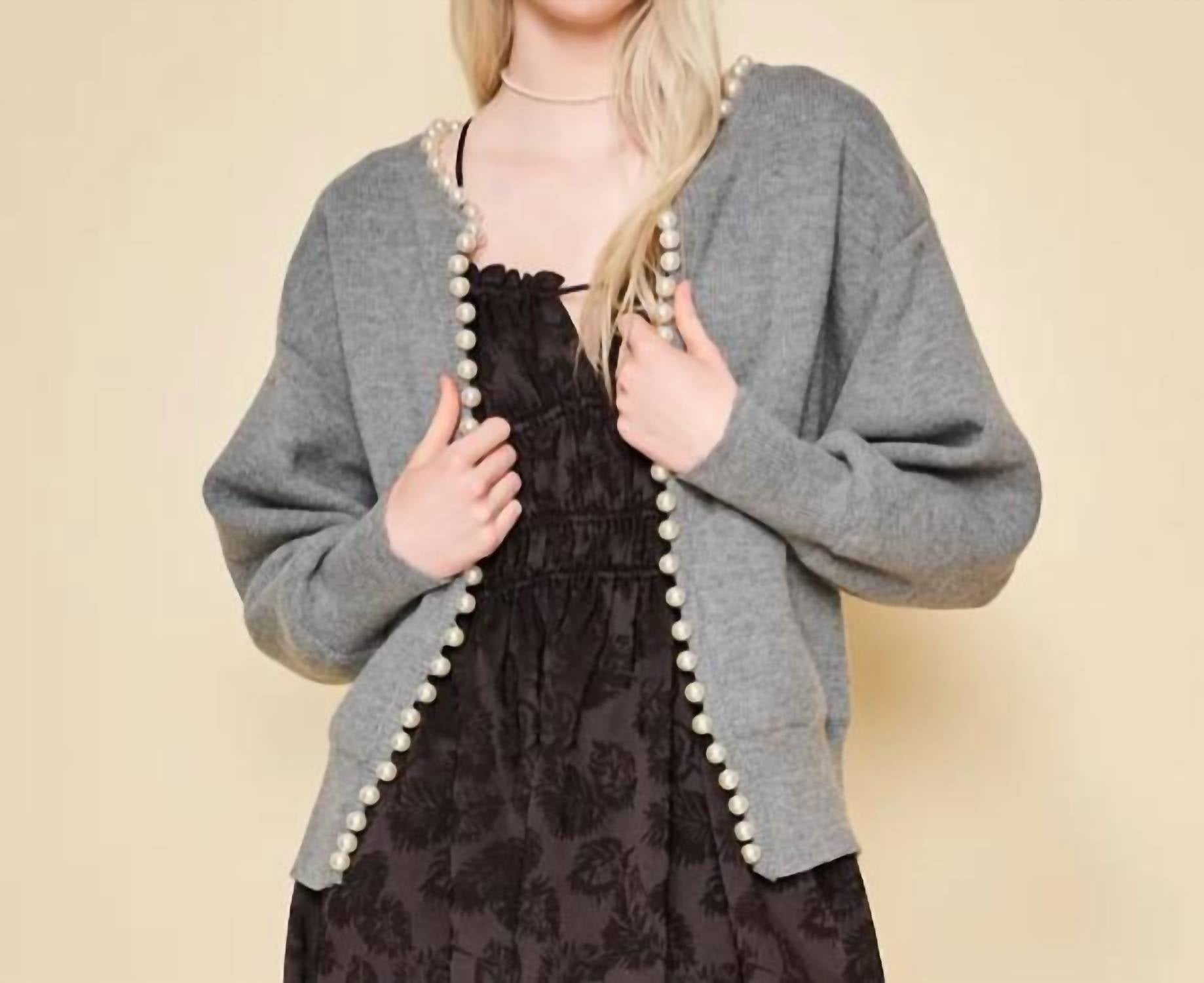 Dra Los Angeles - Luisa Grey Pearl Cardigan