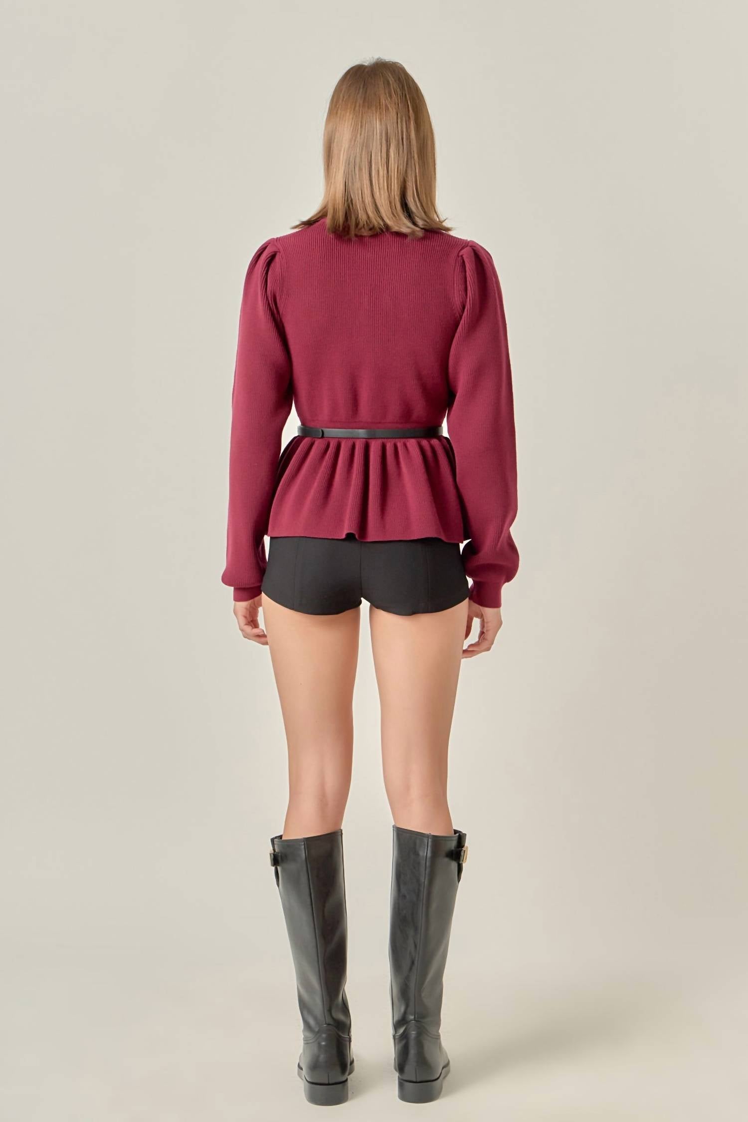 English Factory - Peplum Sweater Blouse