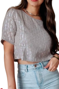 By Together - Malory Sequin Cropped Top