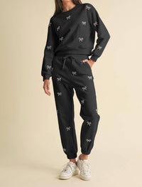 Endless Blu. - Jewel Bow Cotton Pullover Sweater