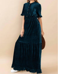 Ces Femme - Odense Velvet Striped Maxi Dress