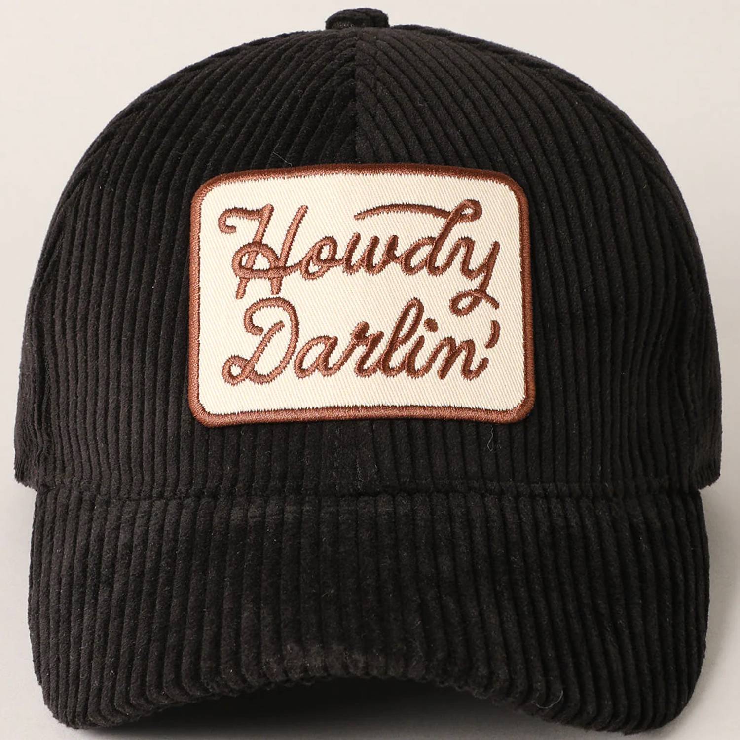 Fashion City - Women's Howdy Darlin' Embroidery Patch Corduroy Cap