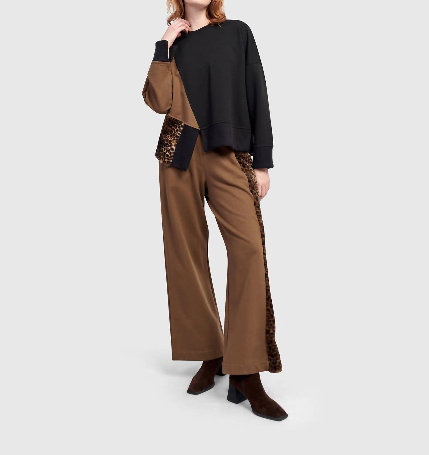 ALEMBIKA Urban Lair Crewneck Top in mix - women's long sleeve top - view 4