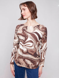 Charlie B - Boat Neck Sweater With Side Button Details