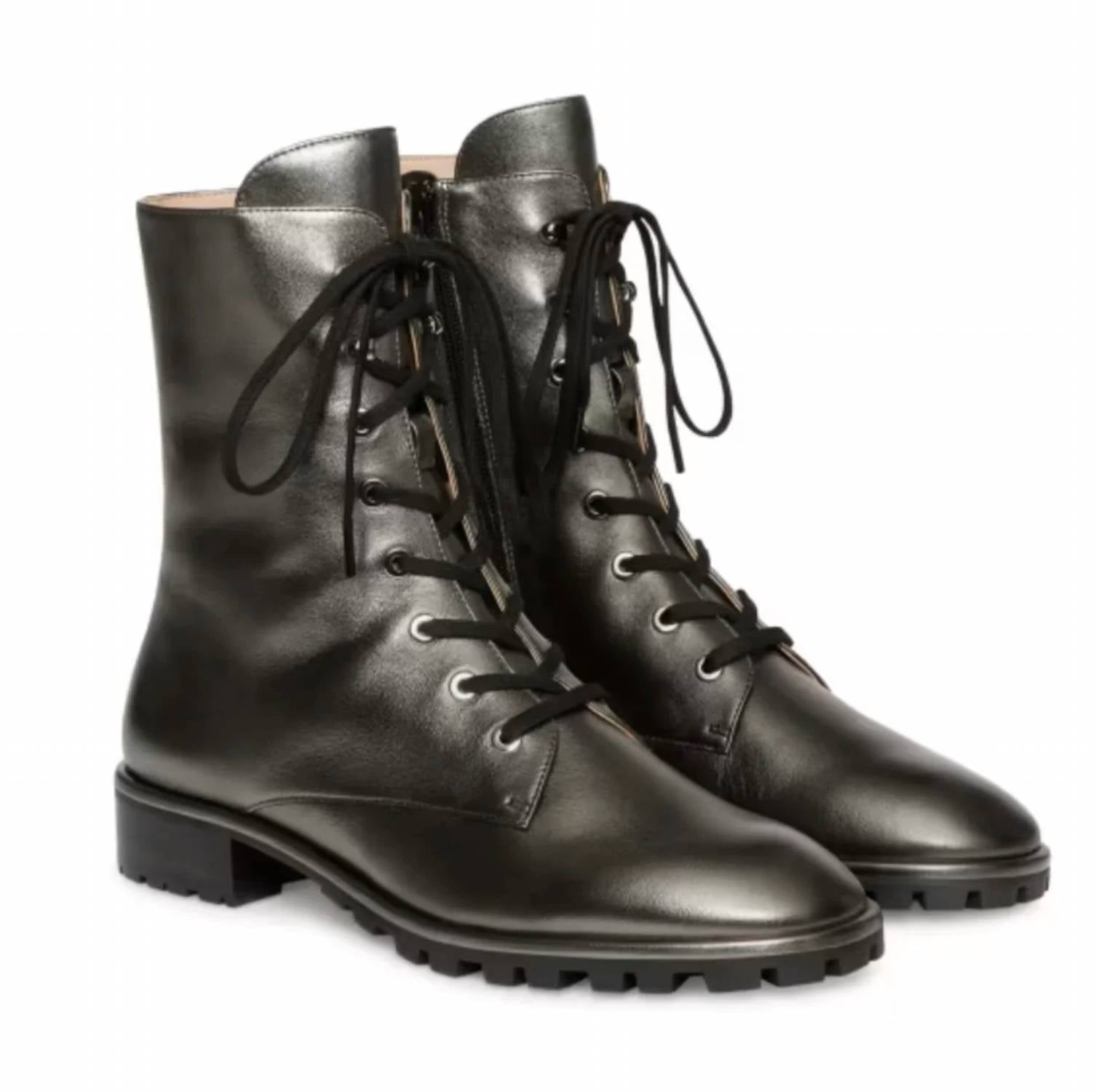Stuart Weitzman - Women's Laine Leather Combat Boots