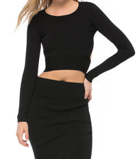 Kendall + Kylie - Compact Long Sleeve Crop Top