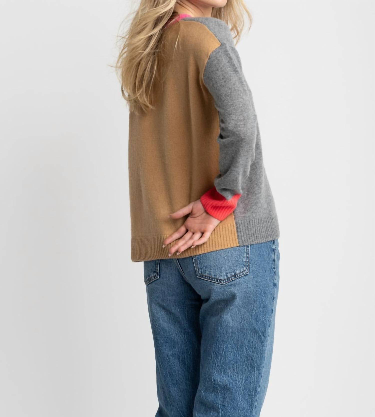 Lisa Todd - Women's Color Wheel Colorblock V Neck Sweater