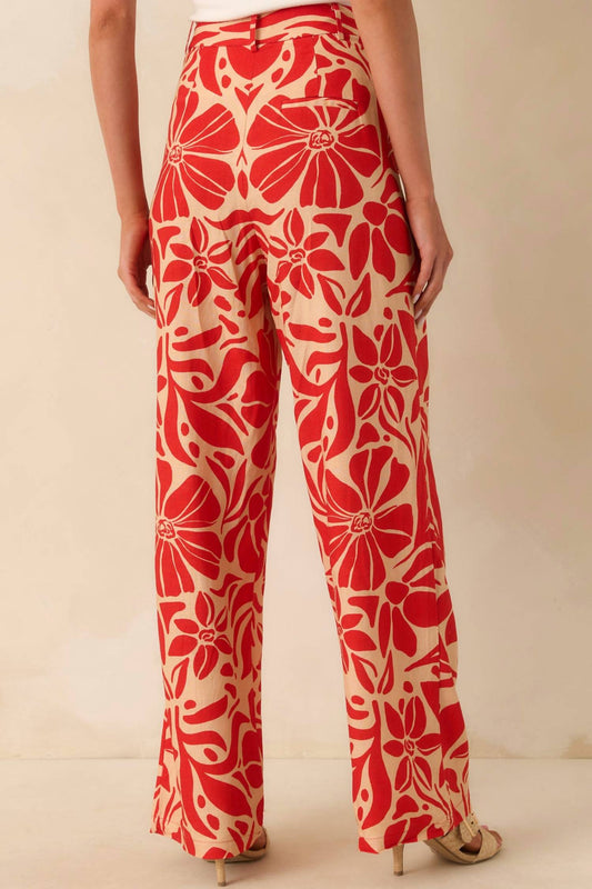 Aylaya - Linen Floral Pant