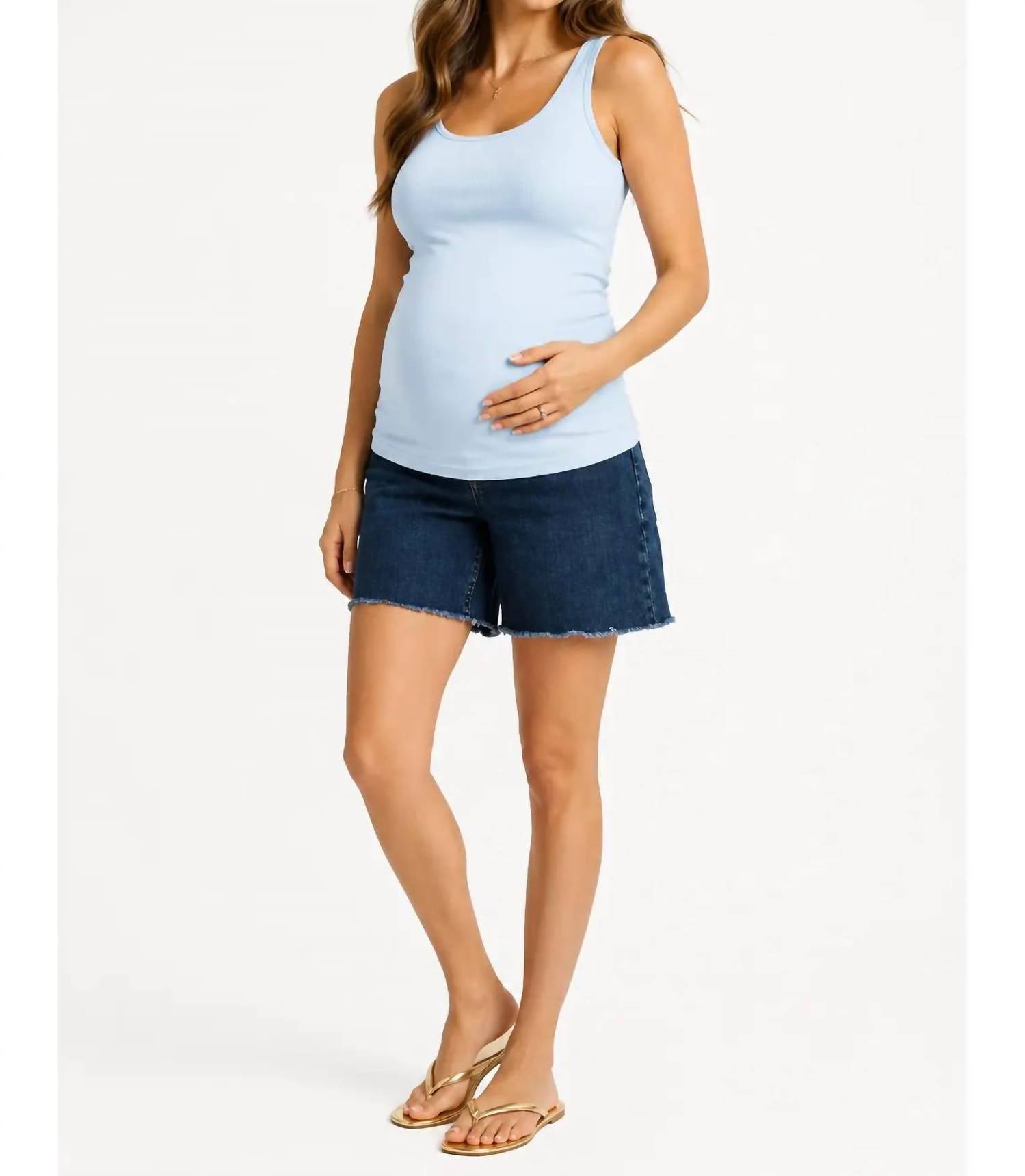1822 Denim - Maternity Dad Jean Bellyband Shorts