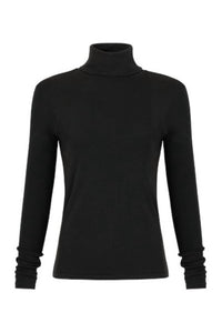 AMO Reese Turtleneck Tee in black - women's long sleeve top - view 4