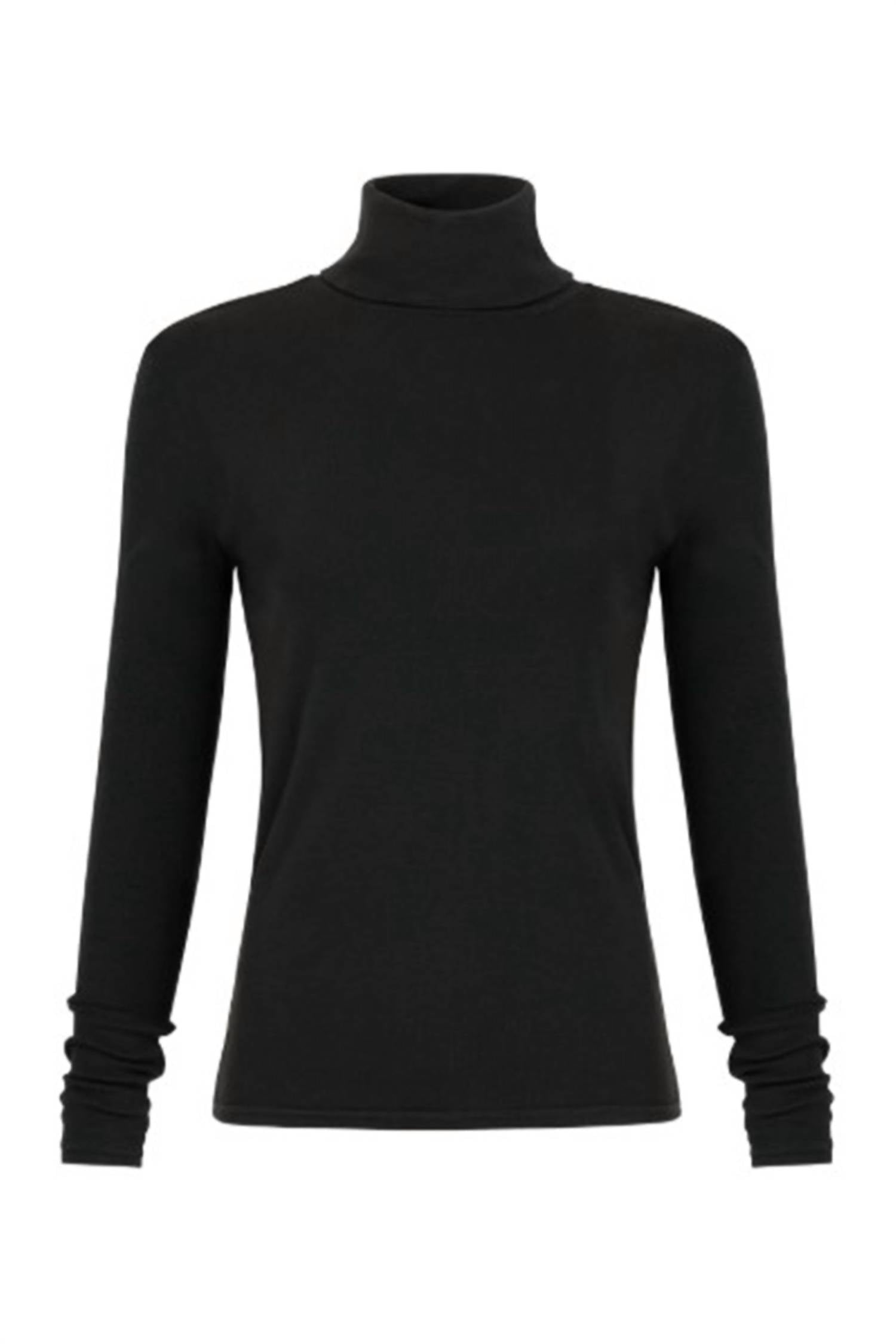 AMO Reese Turtleneck Tee in black - women's long sleeve top - view 4